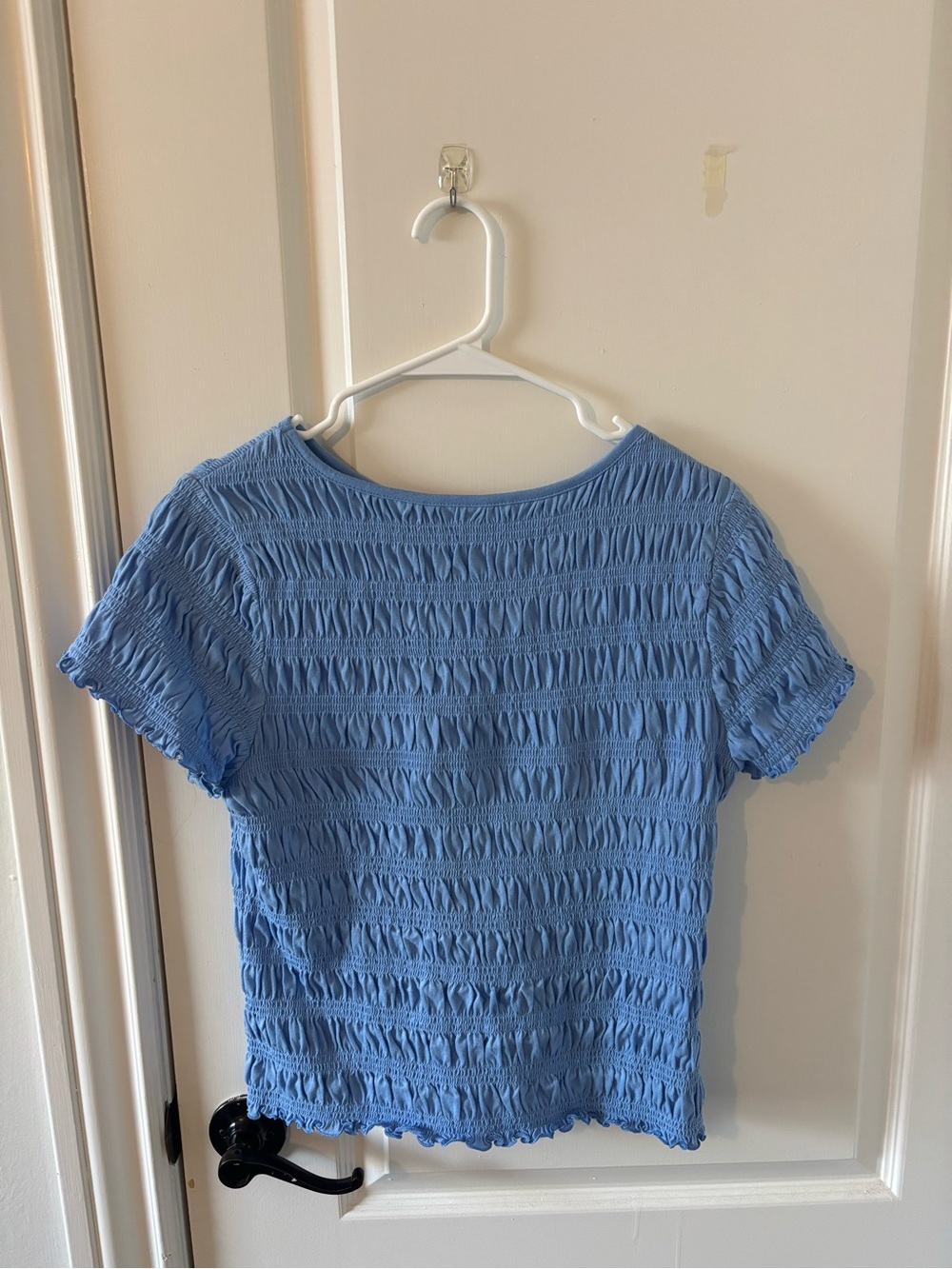 Old Navy Blue Short Sleeve Smocked Top